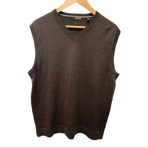 MURANO LIGHT BROWN LUXURIOUS ITALIAN YARN MERINO WOOL MEN'S SWEATER VEST